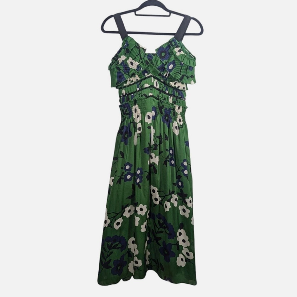 Self-Portrait Green Floral Off-Shoulder Dress, Size Us6/Uk10, Aso Meghan Markle
